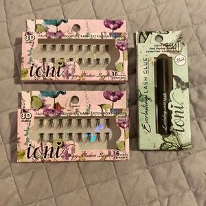 ioni faux mink individual lash extensions wispy, medium length 16 lashes per box